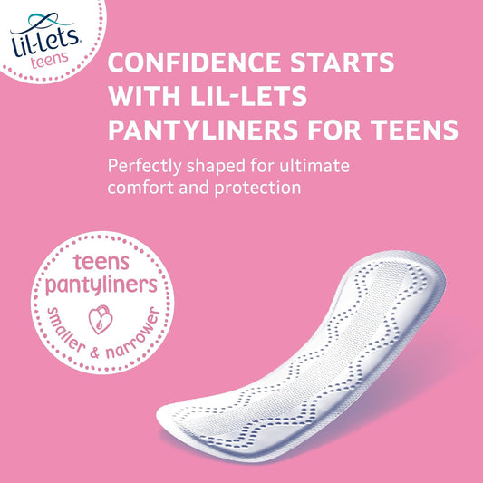 Lil-Lets Teens Liners - 64 Count Pantyliners for Girls - Thin, Absorbent Liners - Soft & Breathable, Fragrance Free for First Periods - Light Days