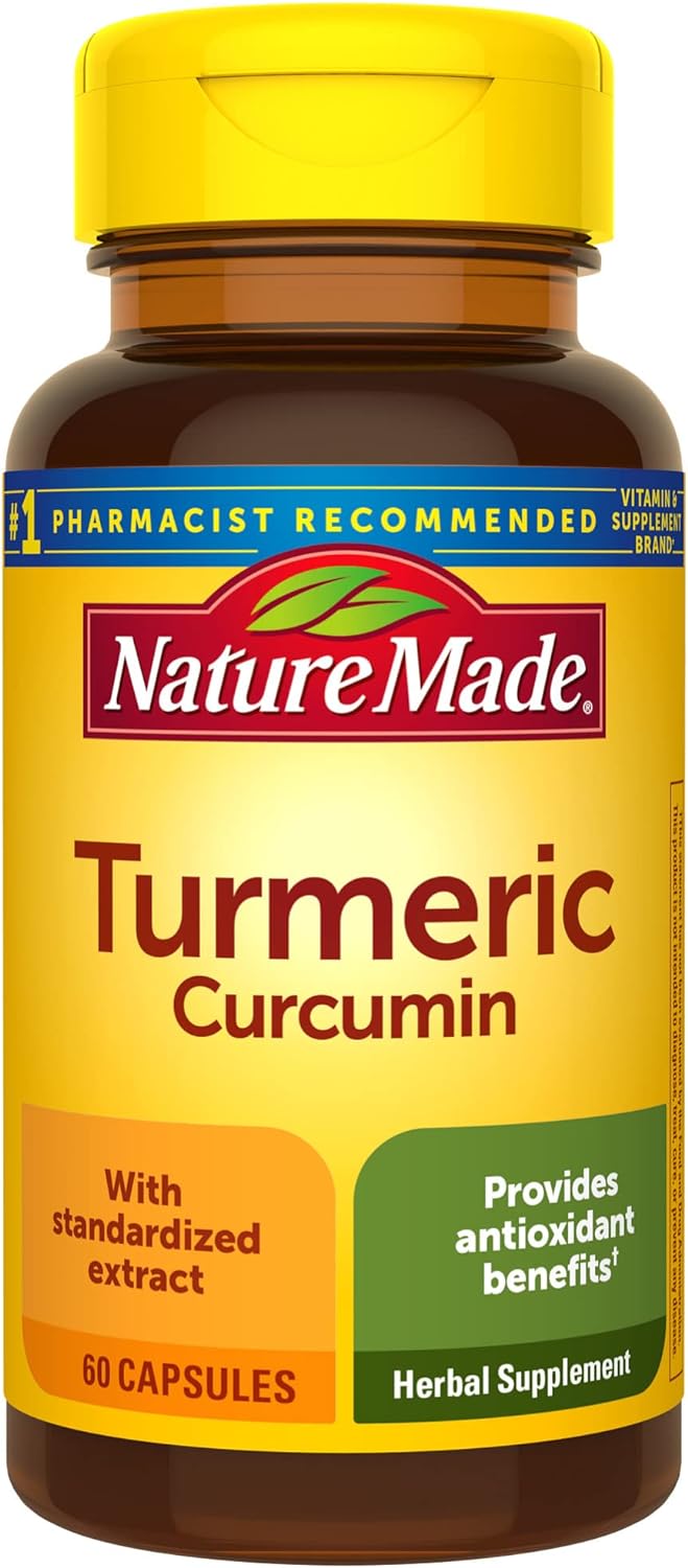 Nature Made Turmeric Curcumin 500 Mg, Herbal Supplement For Antioxidant Support, 60 Capsules, 60 Day Supply