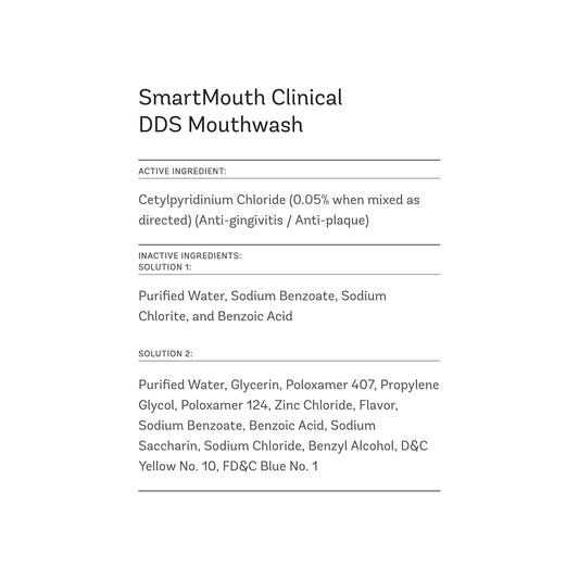 Smartmouth Dds Activated Clinical Mouthwash With Tongue Cleaner - Adult Mouthwash For Fresh Breath - Clinical Strength Mouthwash For Gum Health, Gingivitis & More - Clean Mint Flavor, 16 Fl Oz