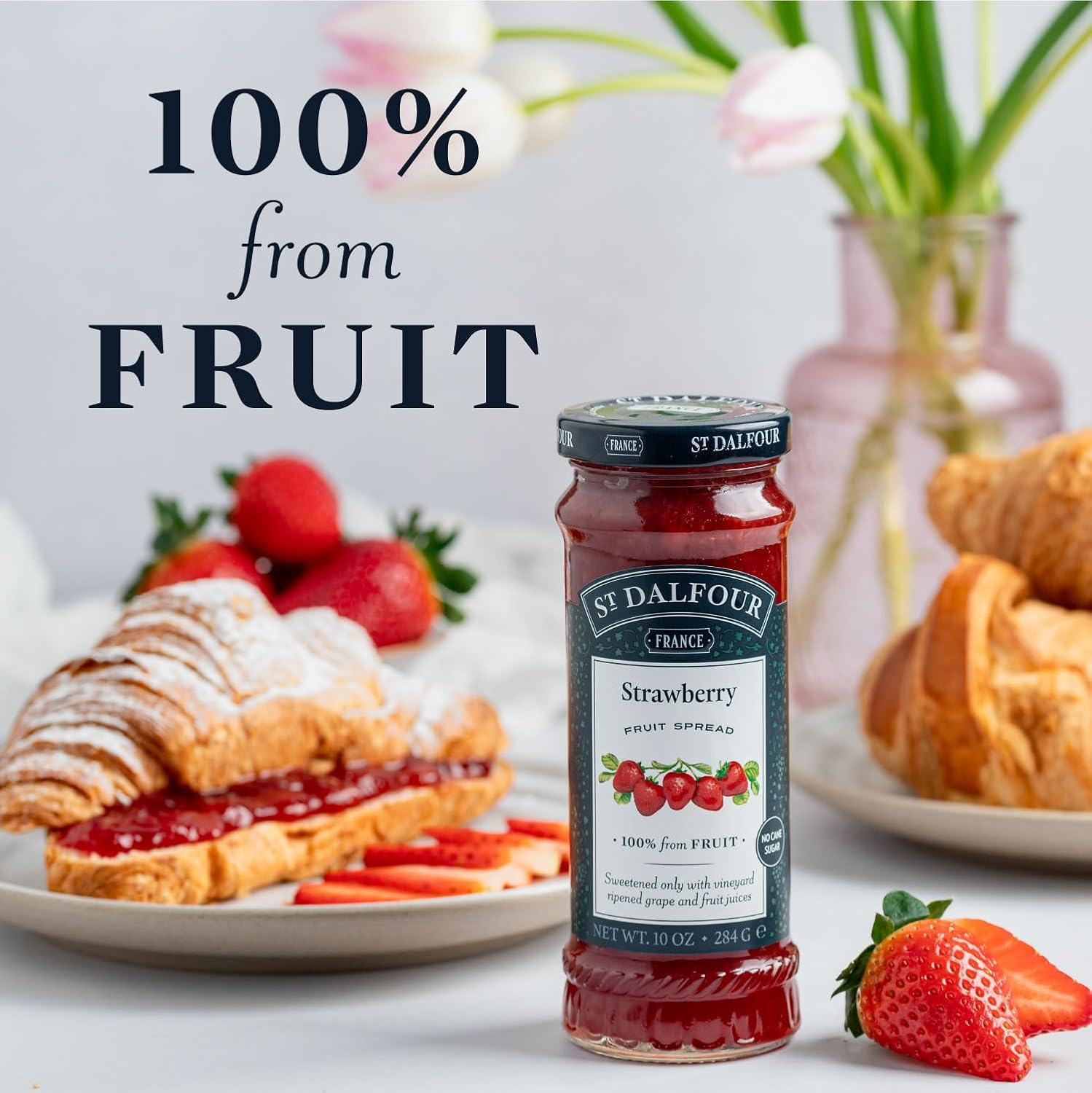 St. Dalfour Strawberry Fruit Spread - 10Oz - 100% From Fruit, No Artificial Ingredients, Non-Gmo, No Cane Sugars, All Natural, Made In France : Energy Drinks : Grocery & Gourmet Food