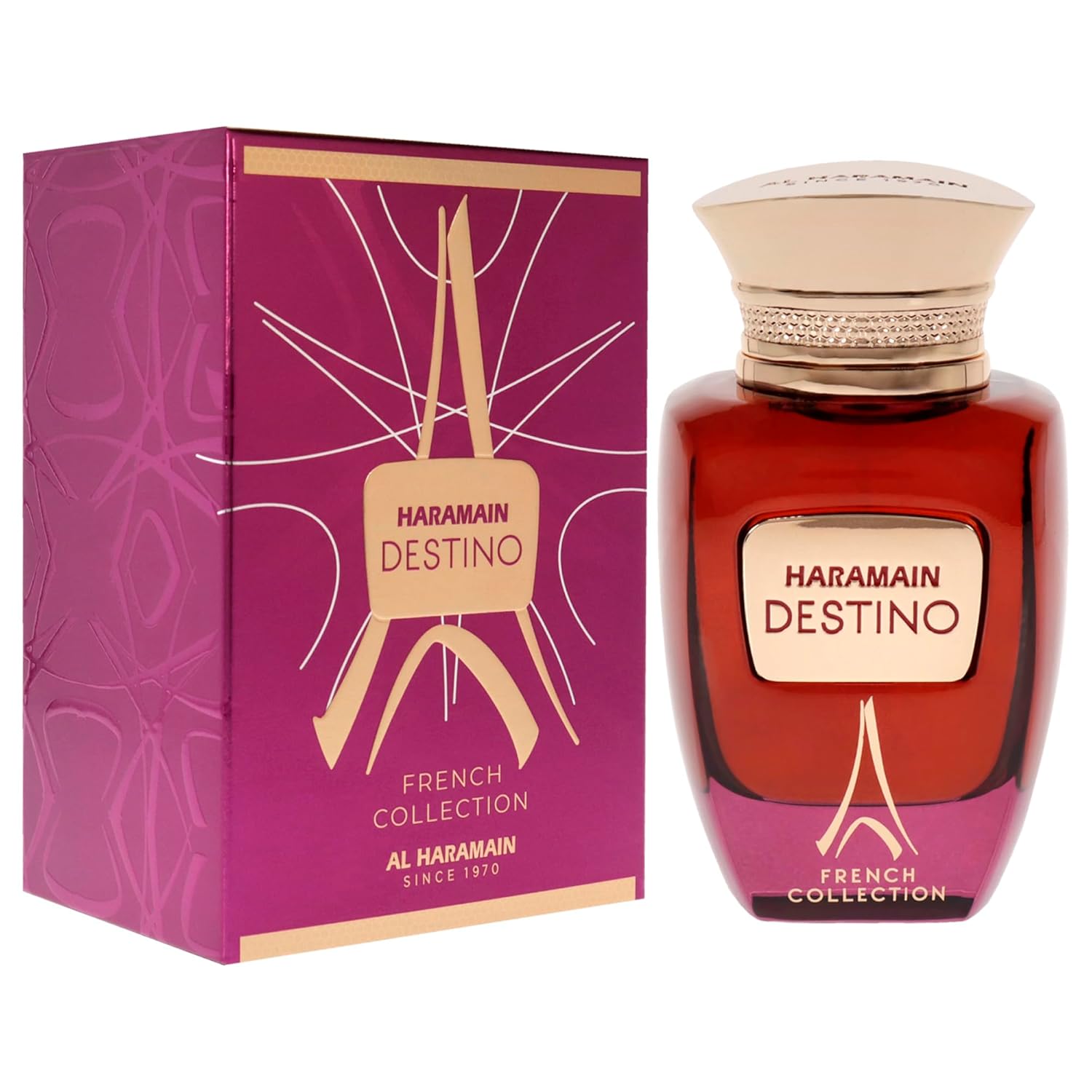 Al Haramain Destino French Collection For Unisex - Arabian Perfume For Women & Men - Long Lasting Fragrance With Orange Blossom, Raspberry, Mandarin - Arabic Cologne - Eau De Parfum - 3.33Oz Edp Spray