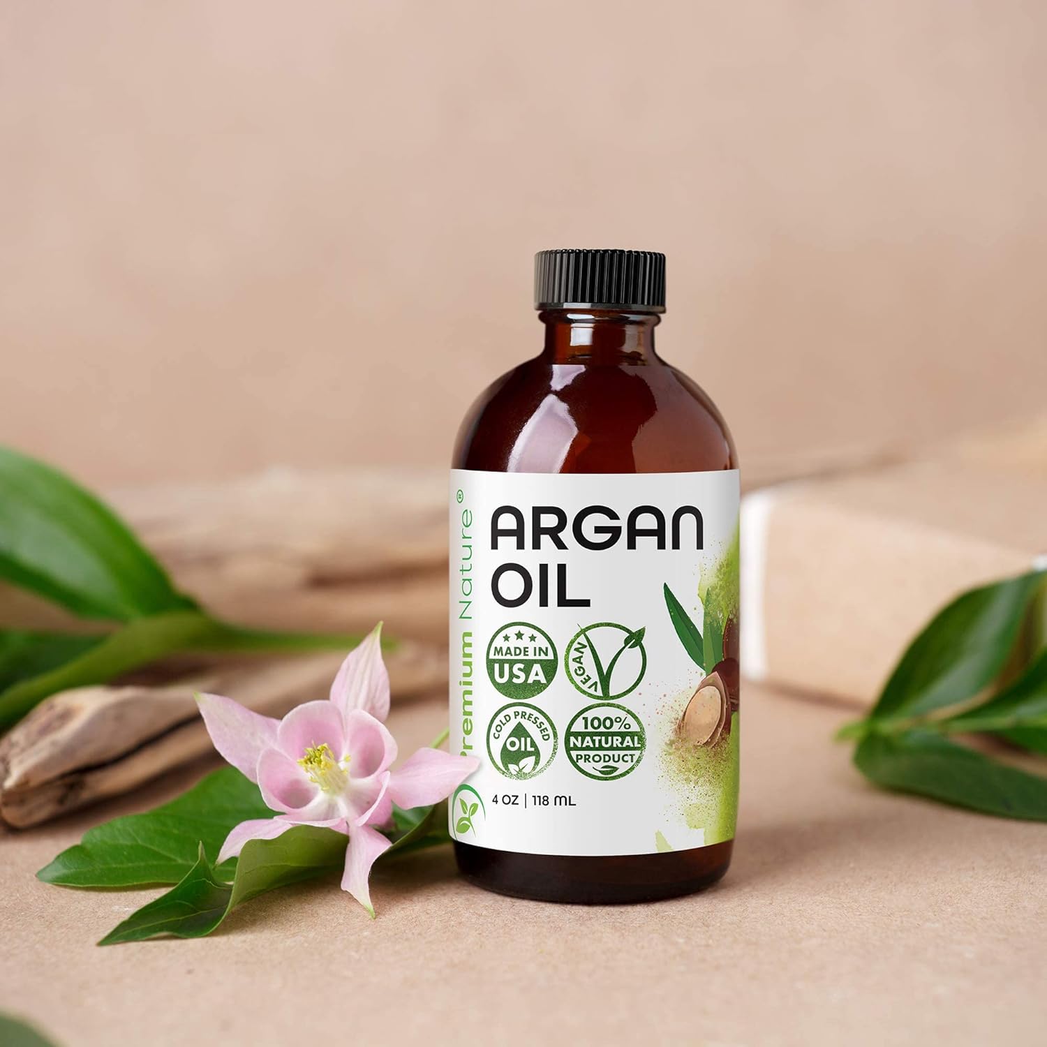 Premium Nature Argan Oil For Hair Virgin 100% Pure Cold Pressed Argon Oil Hair Serum For Hair Stimulate Growth For Dry And Damaged Hair Argan Oil For Skin Body Moisturizer Nails Protector 4 Oz : Beauty & Personal Care