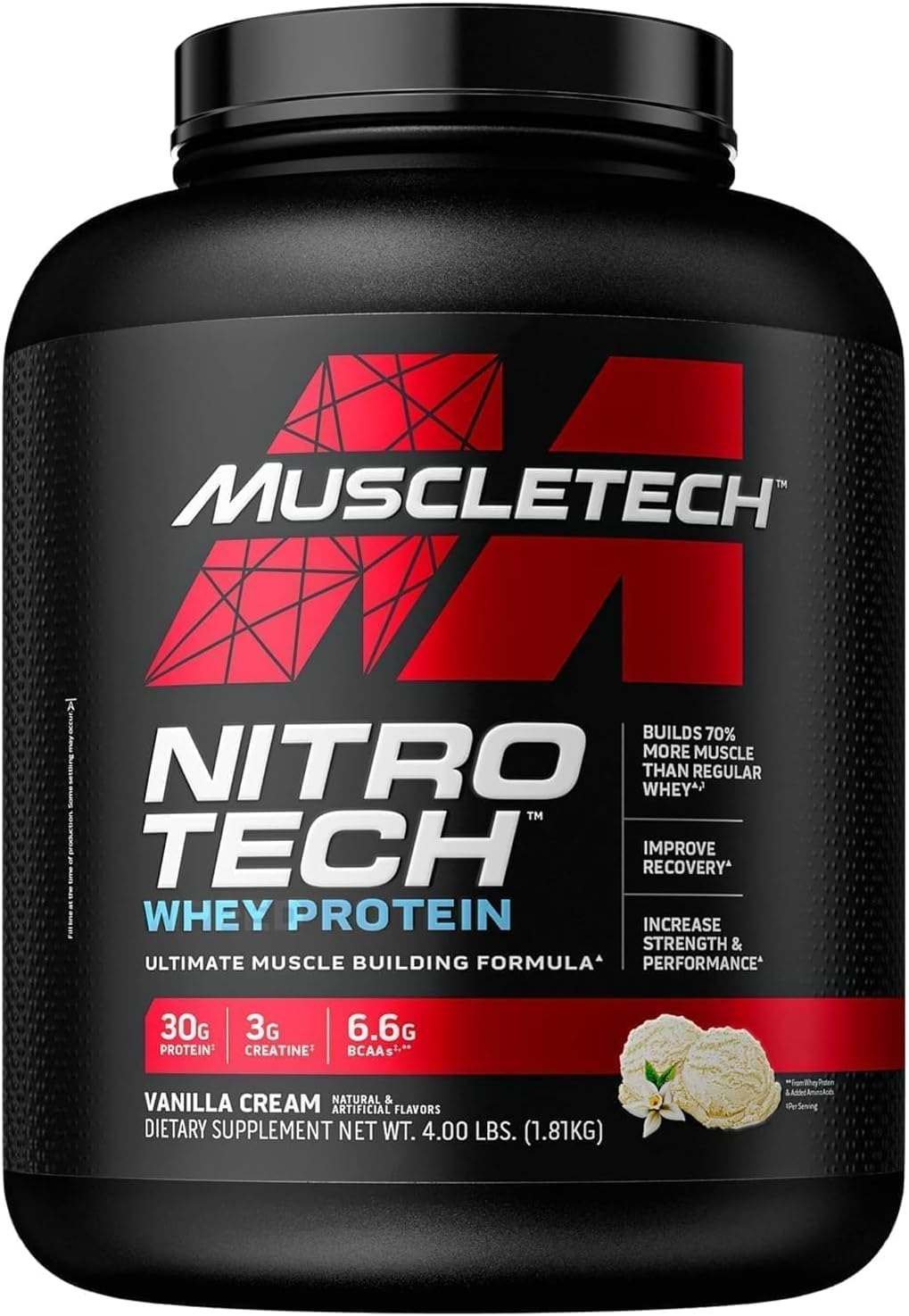 MuscleTech Whey Protein Powder | MuscleTech Nitro-Tech | Isolate & Pep
