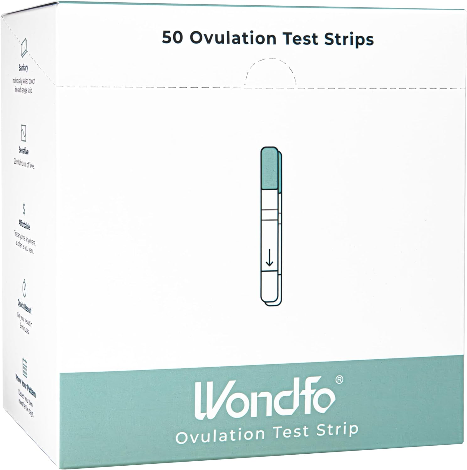 Wondfo Ovulation Test Strips - Women Fertility Tracking and Pregnancy Planning with Cycle-Detecting LH Surge - Highly Sensitive and Fast Result at Home Kit (50 Count)