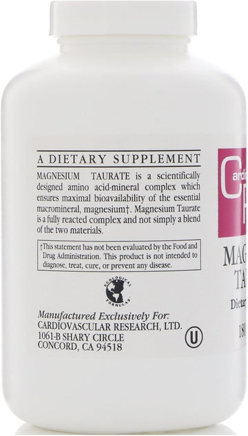 Cardiovascular Research Magnesium Taurate 125 Mg, 60 Capsules, Creamy White