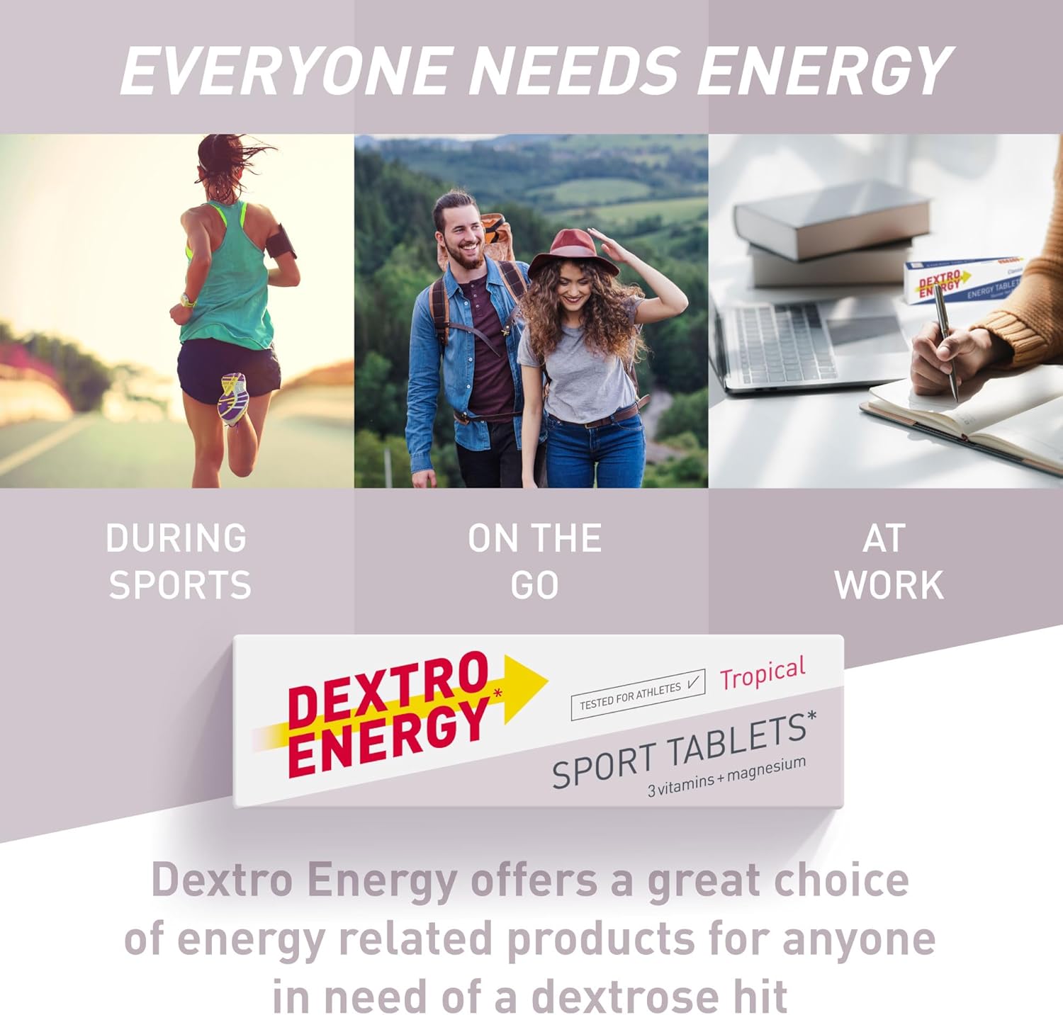 Dextro Energy Sport Tablets | Fast Acting Carbohydrates for a Quick Burst of Glucose | With 3 Vitamins and Magnesium I Ideal on the Go | Vegan 47g | (Pack of 24) : Amazon.co.uk: Health & Personal Care
