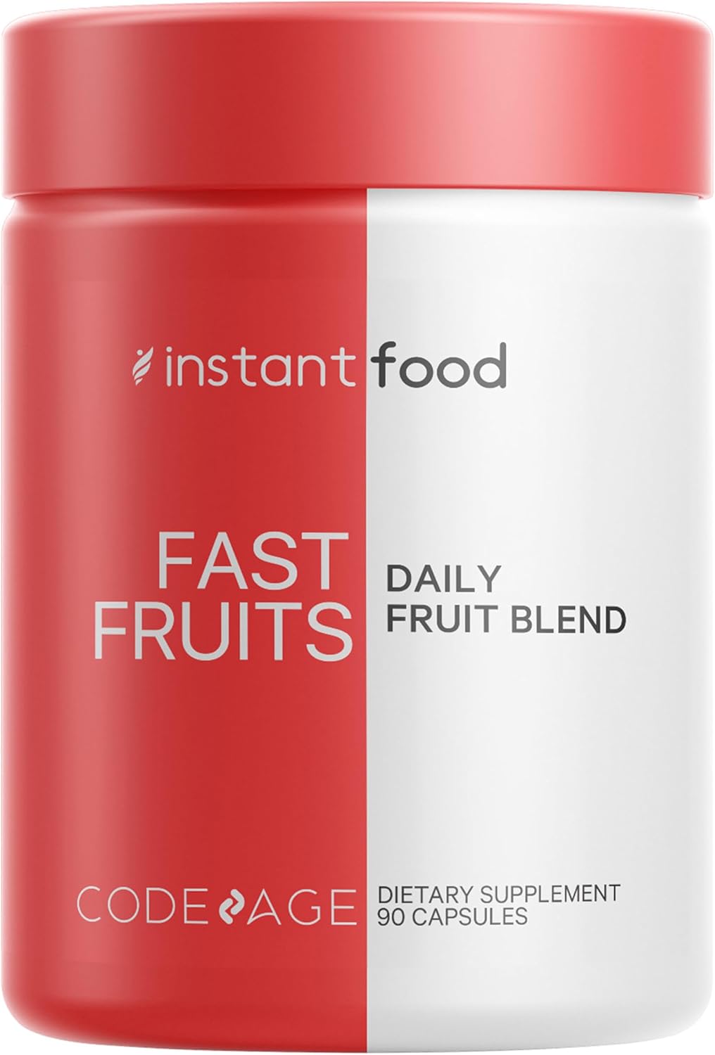 Codeage Instantfood Fast Fruits, Over 15 Fruits Equivalent All-In-One, Vegan Daily Vitamins, Whole Food Nutrients Berries, Antioxidant Polyphenols & Bioflavonoid Multivitamin Capsules, Non-Gmo, 90 Ct