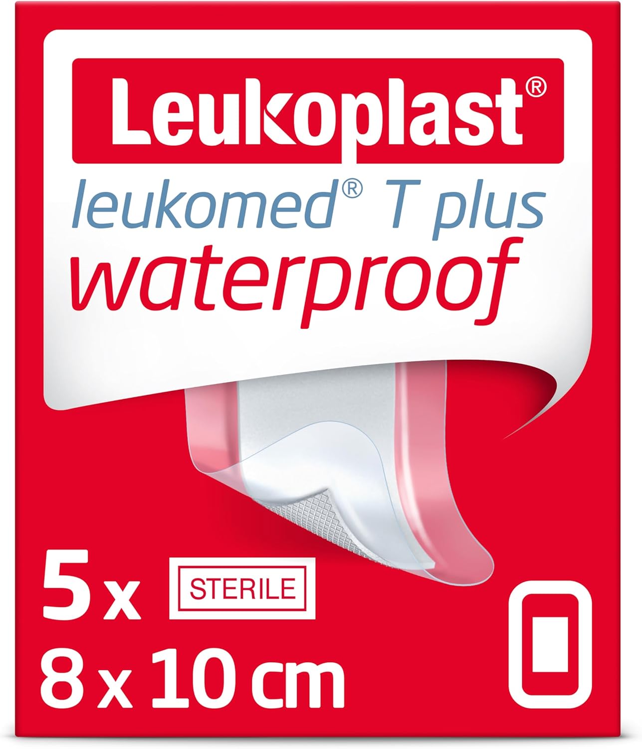 Leukomed T Plus - Sterile Wound Dressing - Waterproof And Breathable, First-Aid Plasters - Ideal For Postoperative Care - Transparent - 8 Cm X 10 Cm - Box Of 5