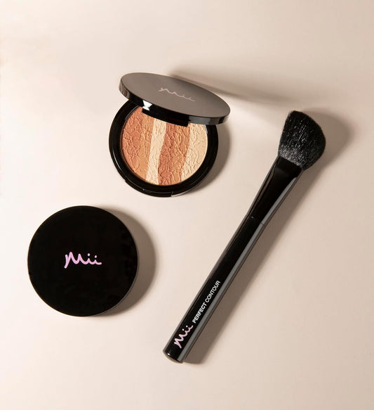 Mii Cosmetics Glamorous Trio Bronzing Face Finish, Bronzer And Highlighter Makeup, Face Palette For Contour & Highlight, Includes 3 Shades, Blendable & Buildable