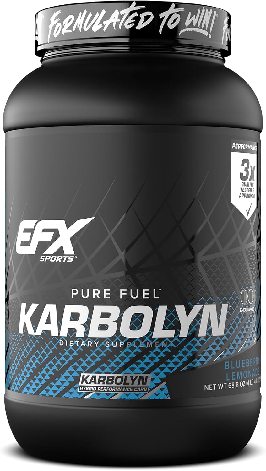 Efx Sports Karbolyn Fuel | Fast-Absorbing Carbohydrate Powder | Carb Load, Sustained Energy, Quick Recovery | Stimulant Free | 36 Servings (Blueberry Lemonade)