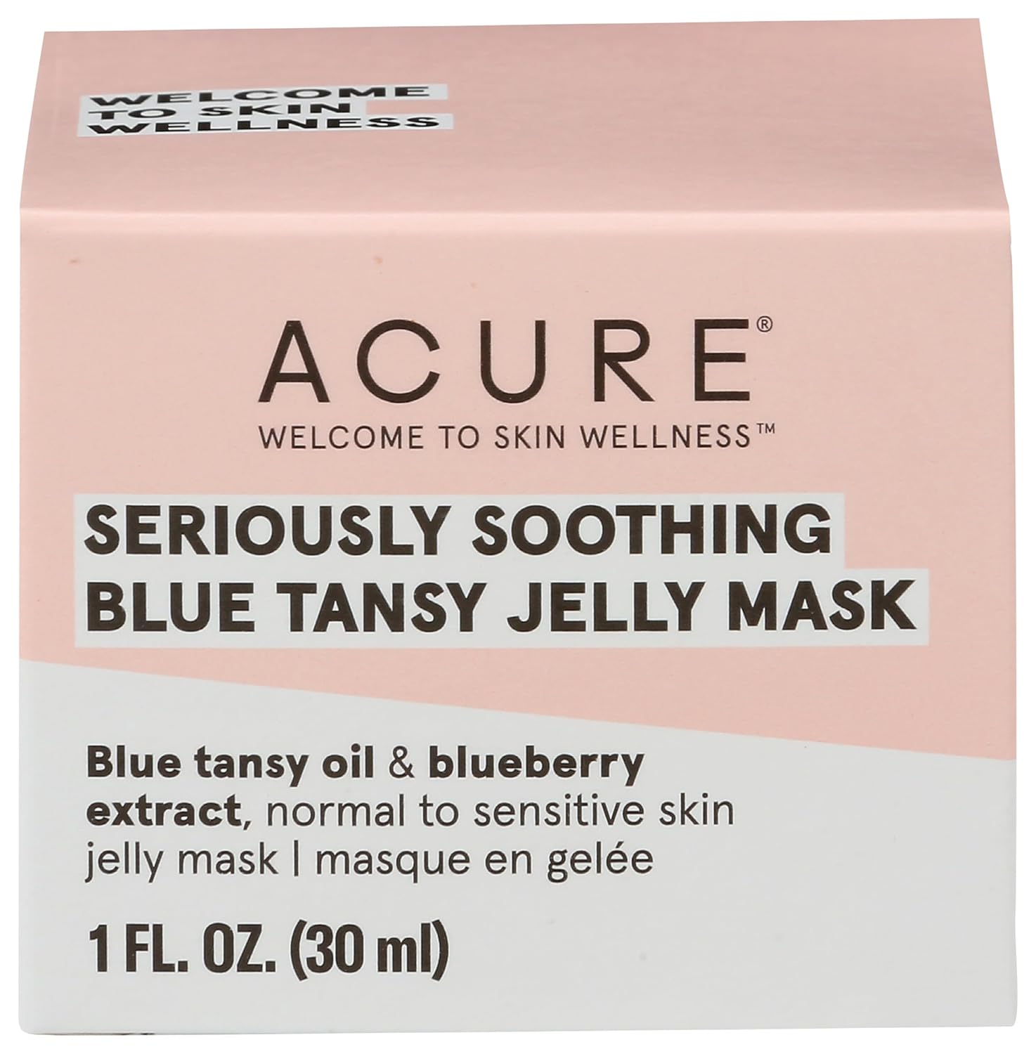 Acure Seriously Soothing Blue Tansy Jelly Mask | 100% Vegan | For Dry To Sensitive Skin | Blue Tansy Oil & Blueberry Extract - Soothes & Hydrates Dry Skin | 1 Oz