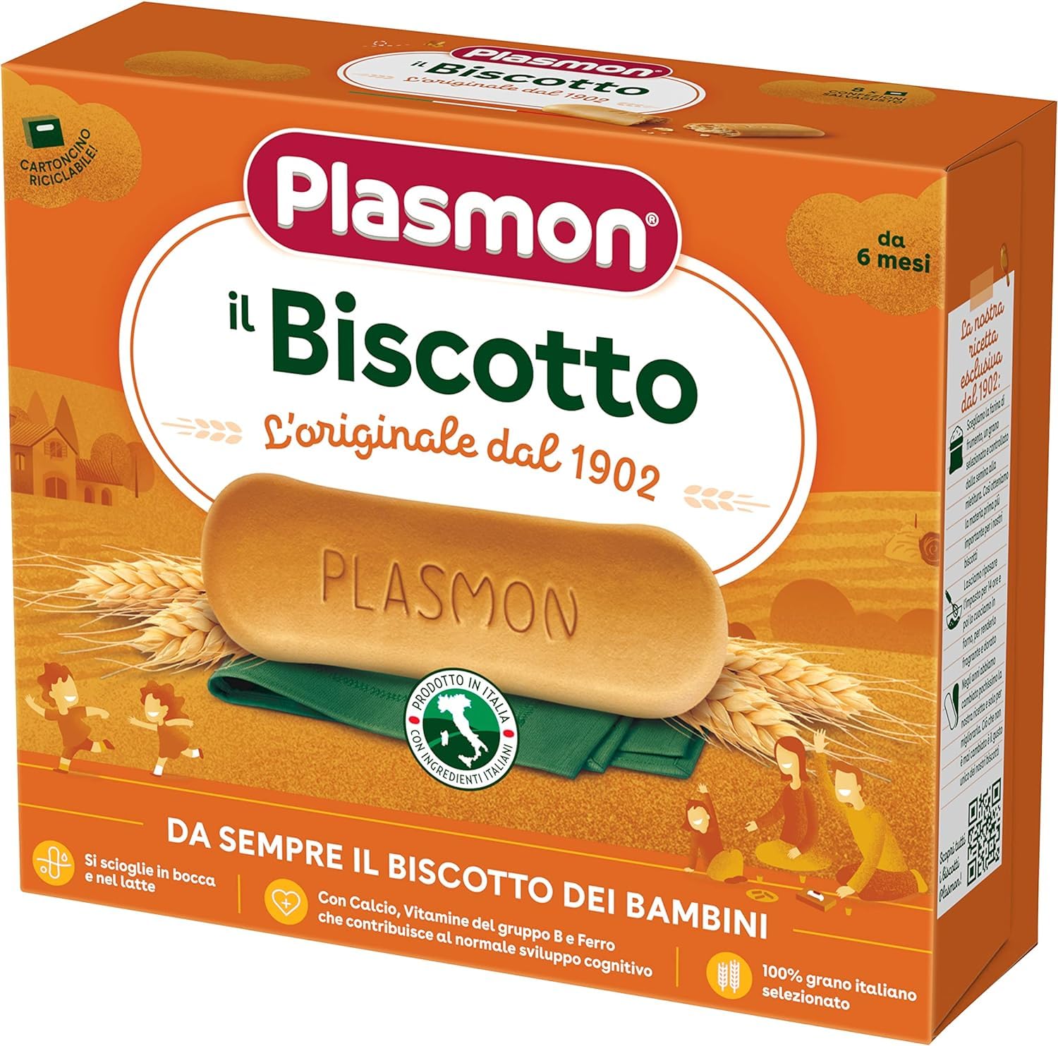 Plasmon Baby Children Healthy Biscuit Cookies Biscotti 11.28.oz 320g After 6 months of Age MADE IN ITALY kids snacks Biscotto baby food baby snacks healthy snacks for kids toddler snacks snack pack (1 Pack (11.28.oz / 320g each), Plasmon Biscuits)