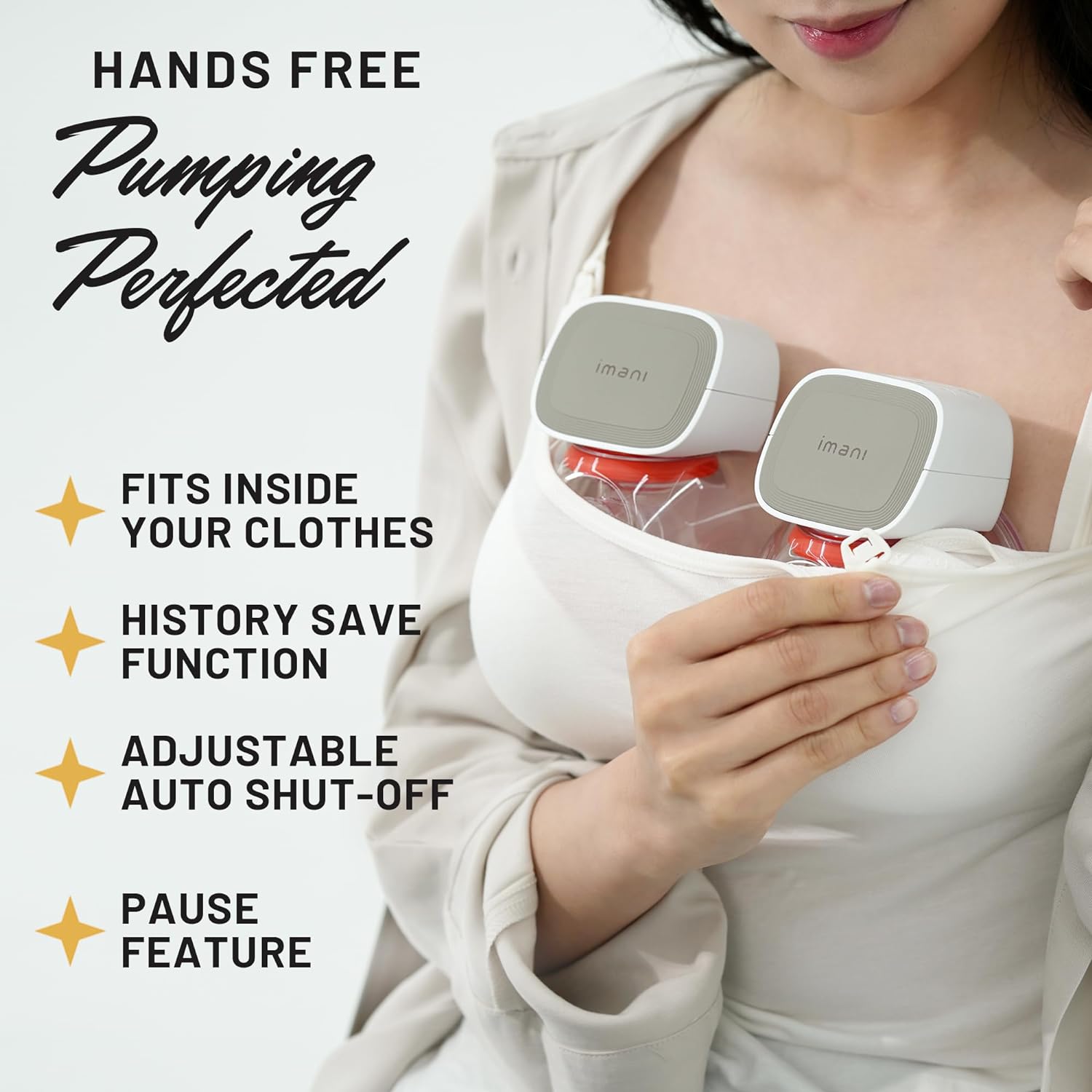 Legendairy Milk Imani i2 Plus + Charging Dock - Wearable Electric Breast Pump Hands Free - Cordless, Wireless Complete Duo Kit - 25mm Flange, 21mm Insert and 7oz Capacity : Home & Kitchen