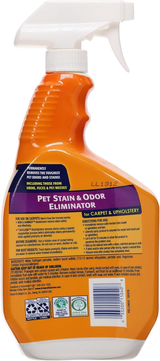 Church & Dwight 11040 Pet Odor And Stain Eliminator 32 Oz. By Arm & Hammer