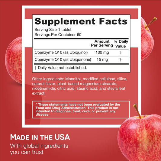 Ez Melts Dissolvable Ubiquinol 100Mg, Active Form Of Coq10, Heart Health Supplements For Men & Women, Sugar-Free, 2-Month Supply