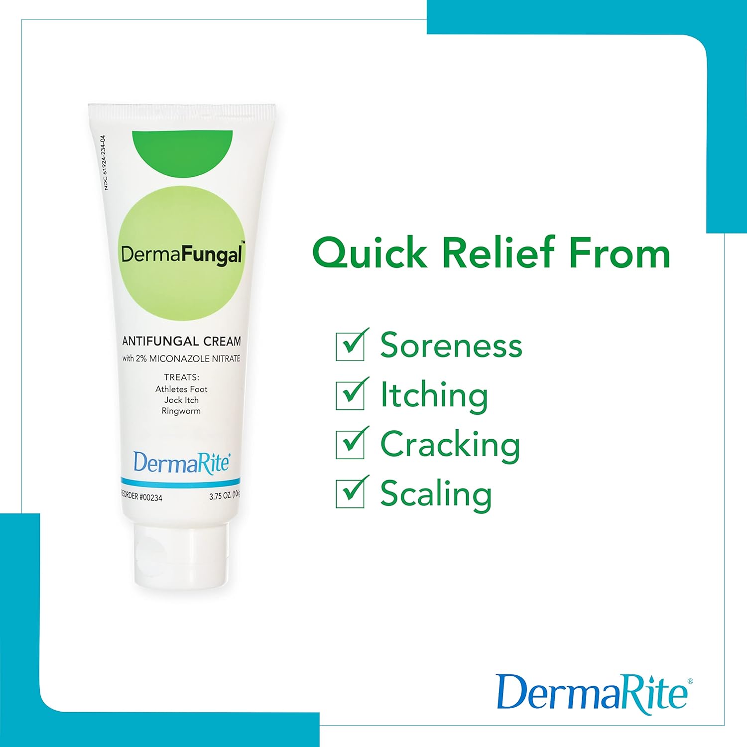 Dermafungal Antifungal Cream - Treats And Prevents Most Athlete’S Foot, Jock Itch, And Ringworm - 2% Miconazole Nitrate – 3.75 Oz Tube : Health & Household
