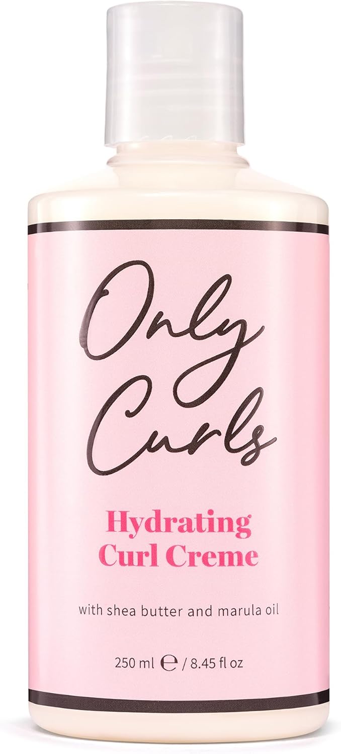 Only Curls Hydrating Curl Crème, 250Ml, Curly Hair Product, Curl Enhancer & Control, Hydrating, Leave-In Styling Cream, Soft, Defined, Frizz-Free Curls, Vegan & Cruelty Free, For All Curly Hair Types
