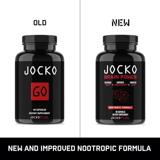 Jocko Fuel Brain Power Brain Supplements For Memory & Focus - Brain Booster Nootropic Energy Supplement, Memory Supplement For Brain - Sustained Energy Brain Supplement With No Crash - For Men & Women