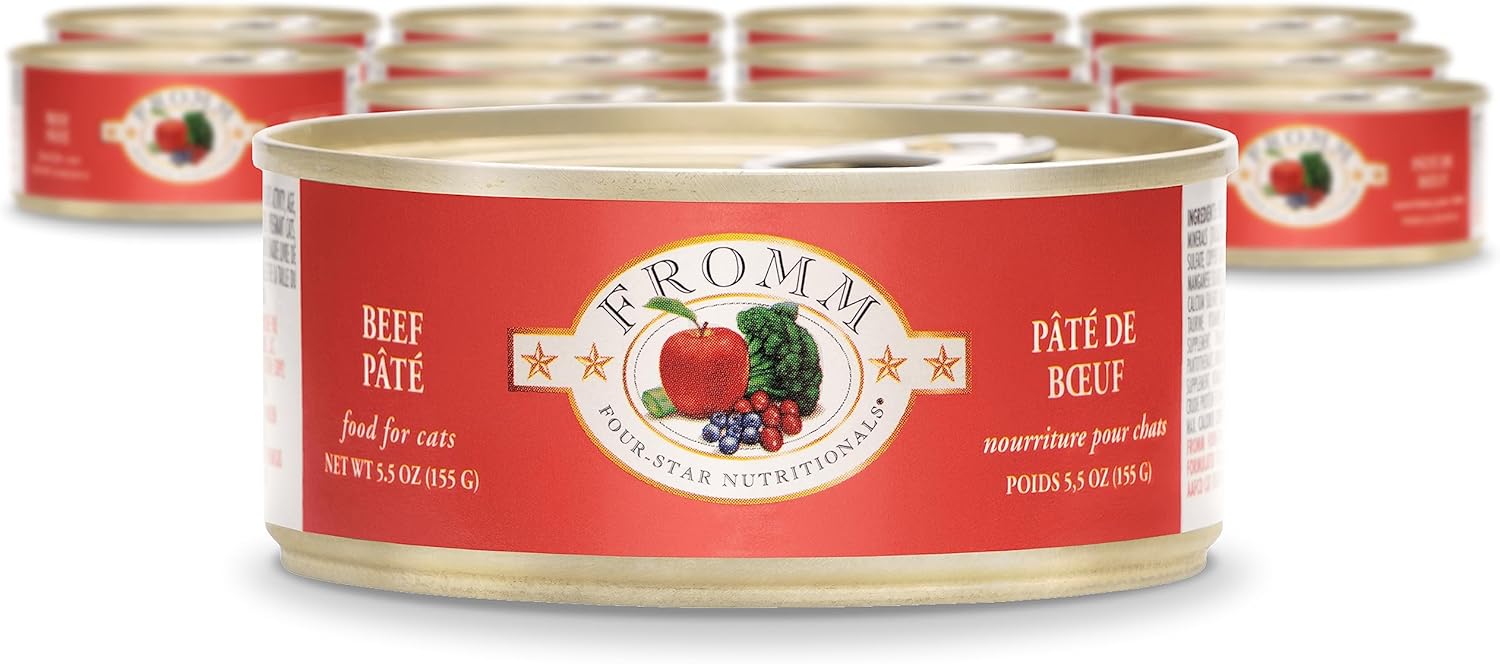 Fromm Four-Star Nutritionals Beef Pate Cat Food - Premium Wet Cat Food - Beef Recipe - Case Of (12) 5.5 Oz Cans