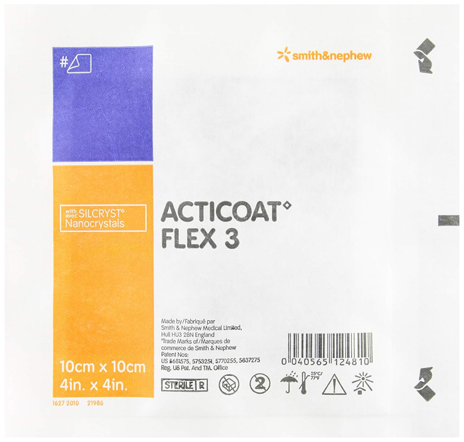 Acticoat 66800398 Flex3 Dressings, 10 Cm X 10 Cm (Pack Of 5)