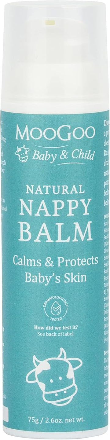 Moogoo Nappy Balm - A Naturally Gentle Diaper Cream For Sensitive Baby Skin - Soothing Cream With Shea Butter, Zinc & Jojoba Oil - Barrier Cream To Soothe & Help Prevent Irritation