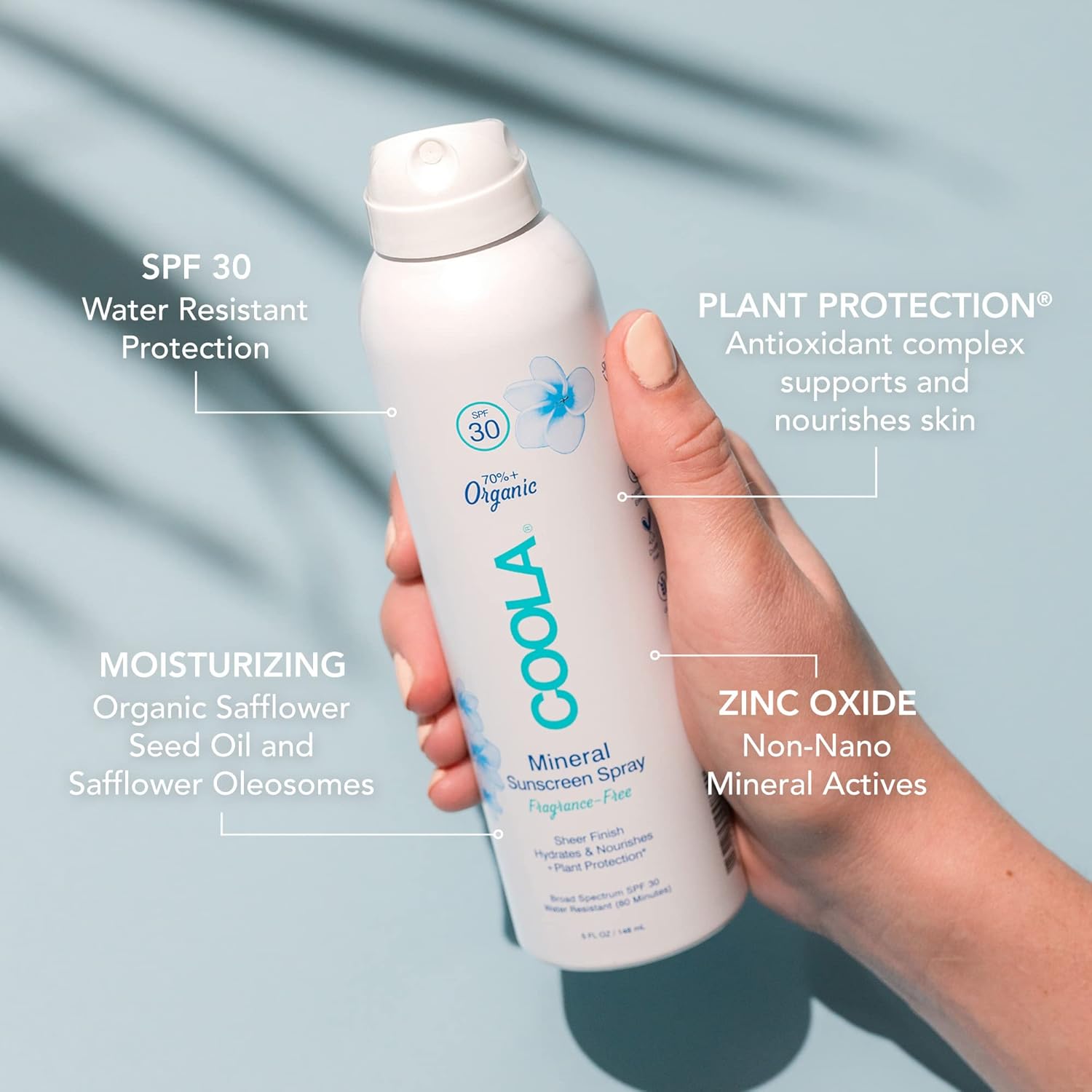 COOLA Organic Mineral Sunscreen SPF 30 Sunblock Spray, Dermatologist Tested Skin Care for Daily Protection, Vegan and Gluten Free, Fragrance Free, 5 Fl Oz : Beauty & Personal Care