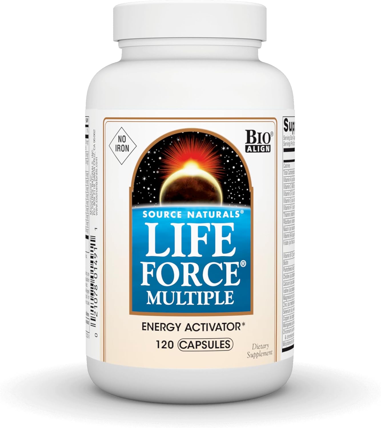 Source Naturals Life Force Multiple Iron Free Daily Multivitamin High Potency Essential Vitamins, Minerals, Antioxidants & Nutrients - Energy & Immune Boost* - 120 Capsules