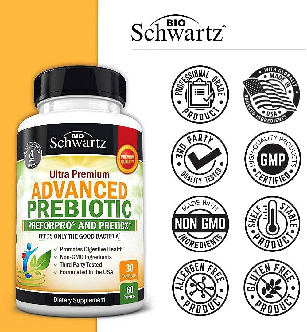 Advanced Prebiotics For Digestive Health - Fast Acting Gut Health Supplement With Clinically Validated Prebiotics For Women & Men For Healthy Gut Flora Bloating & Immune Support - 2 Month Supply