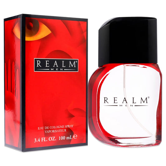 Realm By Erox Corporation For Men. Eau De Cologne Spray 3.4 Oz, Red