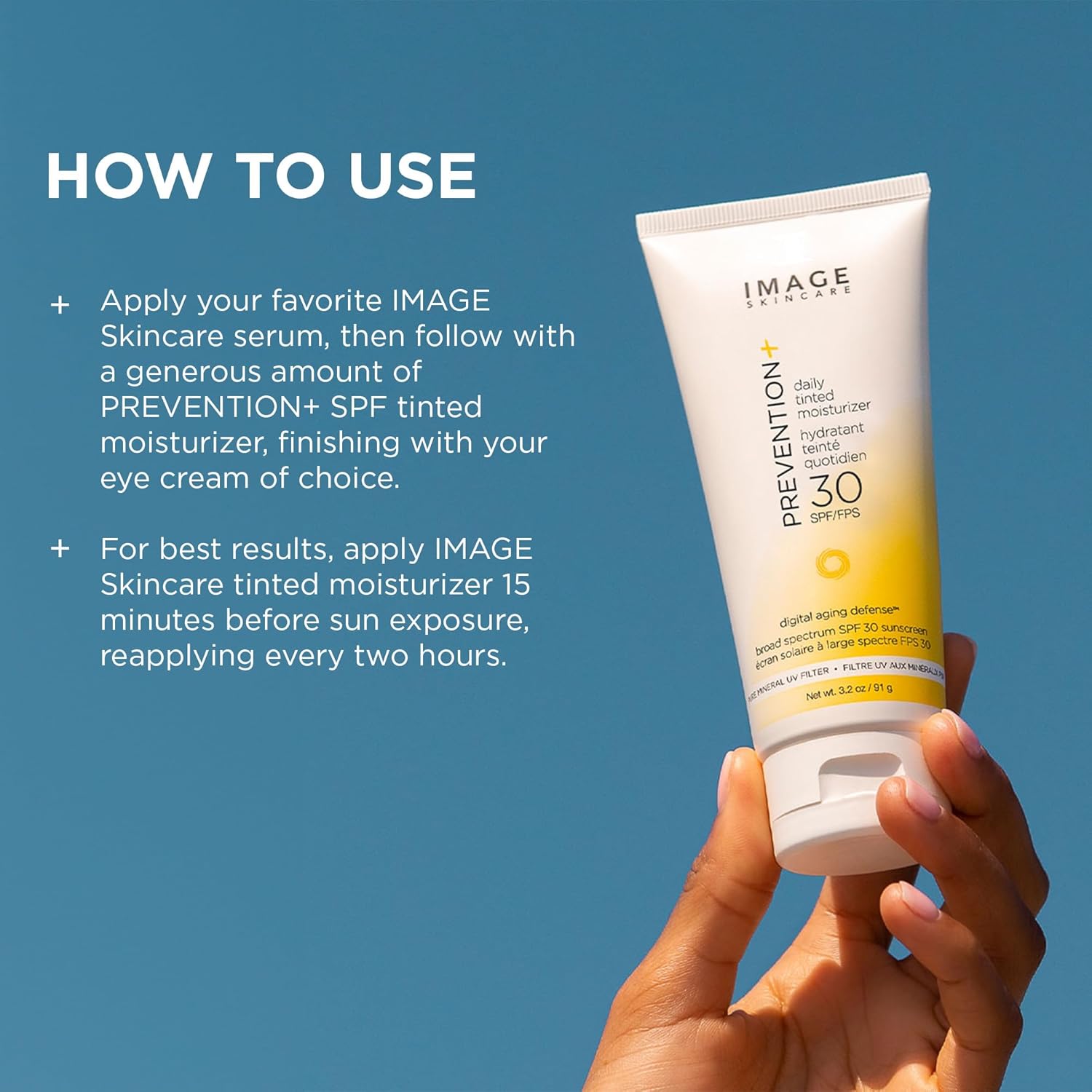 IMAGE Skincare, PREVENTION+ Daily Tinted Moisturizer SPF 30 Sunscreen, No White Cast, Amazon Exclusive, 3.2oz : Beauty & Personal Care