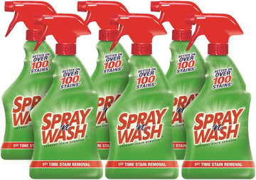 Spray N'Wash Pre-treat Laundry Stain Remover Bottles, Clear, 1.37 Pound (Pack of 6), 132 Fl Oz