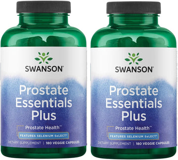 Swanson Prostate Plus - Natural Supplement For Men Promoting Healthy Urinary Tract Flow '&' Frequency - Supporting Overall Prostate Health - (180 Veggie Capsules) 2 Pack