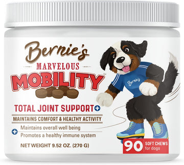 Bernie’S Marvelous Mobility - Daily Total Joint Support For Dogs - 90 Soft Chews - Maintain & Rebuild Mobility, Supports Joint Tissue Health