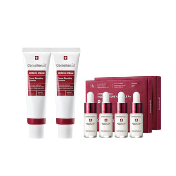 Centellian 24 Madeca Cream (Season 4, 1.7+1.7Fl Oz) & Expert Ampoule (Season 2, 0.2Fl Oz X 8 Pcs) - Moisturizer With Teca, Centella Asiatica, Soothing Serum For Even Tone And Dark Spot Correction