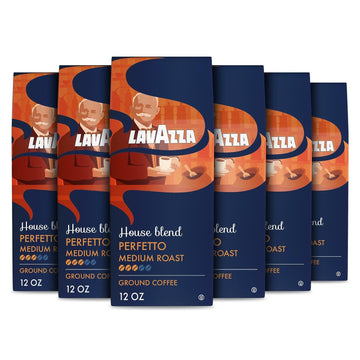 Lavazza House Blend Perfetto Ground Coffee 6 Bags Of 12Oz, Medium Roast, Full-Bodied, Intensity 3/5, 100% Arabica, Ideal For Drip Brewers, (Pack Of 6) - Package May Vary