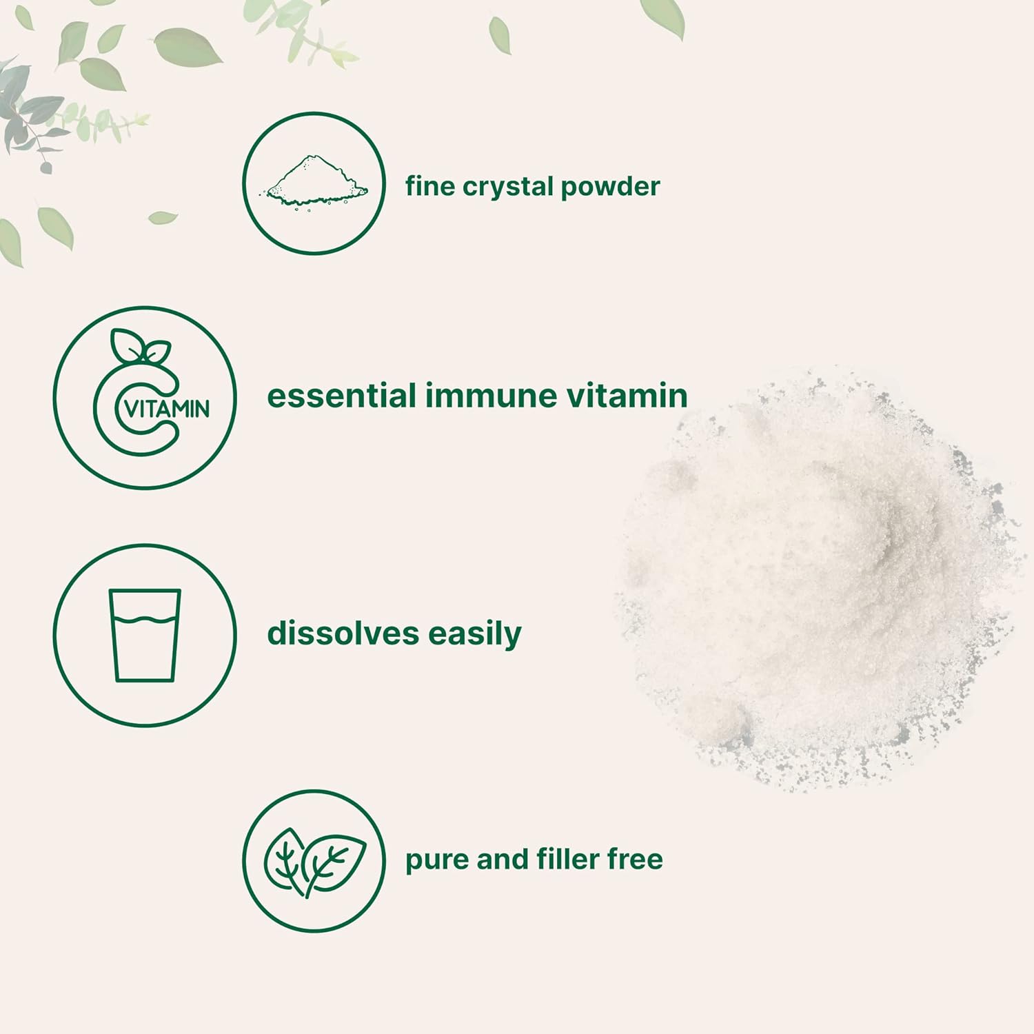 Micro Ingredients Pure Vitamin C Crystal Powder (Water Soluble Vitamin C 1000mg Per Serving), 1 KG (2.2 Pounds), Immune Vitamins and Strong Antioxidant, Pure Ascorbic Acid Powder Supplement