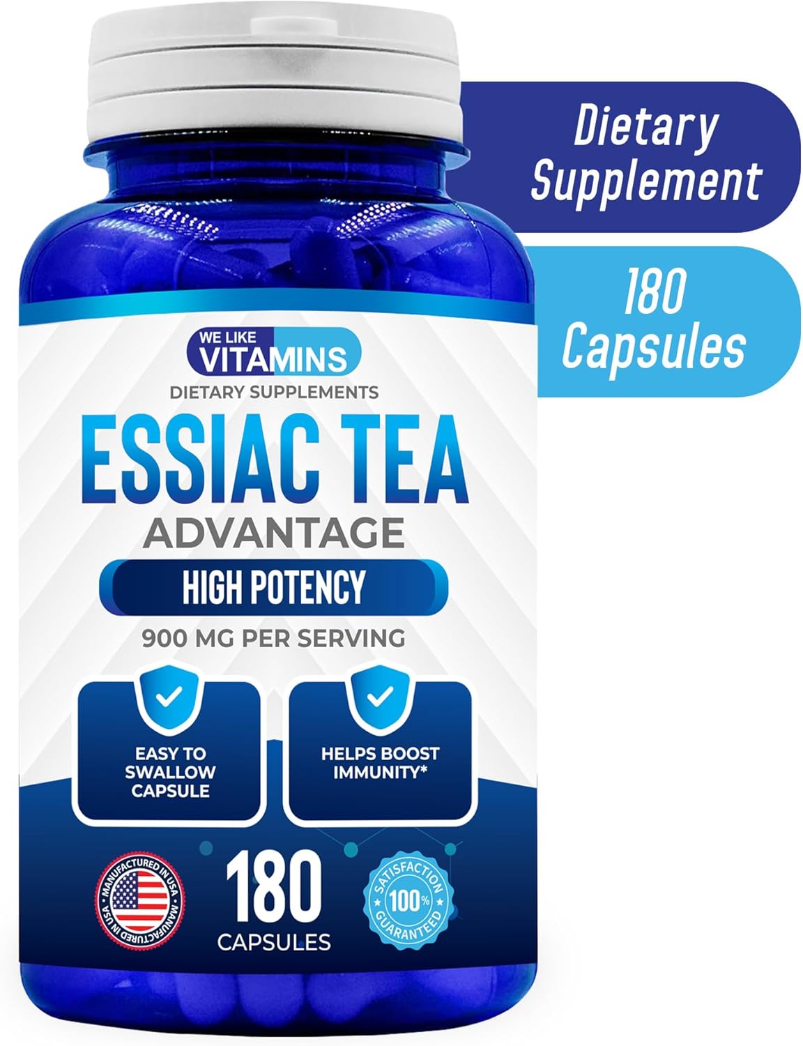 We Like Vitamins Essiac Tea Advantage 180 Capsules 900mg Essiac Herbal Supplement and Immune Booster with Essiac Capsules : Health & Household