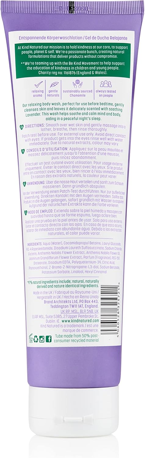 Kind Natured The Relaxing Body Wash, Natural Chamomile And Jasmine Vegan Shower Gel, 300Ml