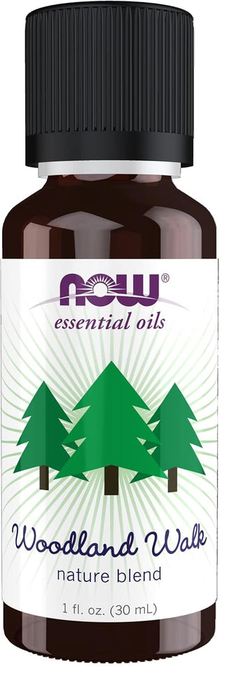 Now Essential Oils, Woodland Walk Oil Blend, Calming Attributes With A Fresh And Woodsy Scent, Steam Distilled, 1-