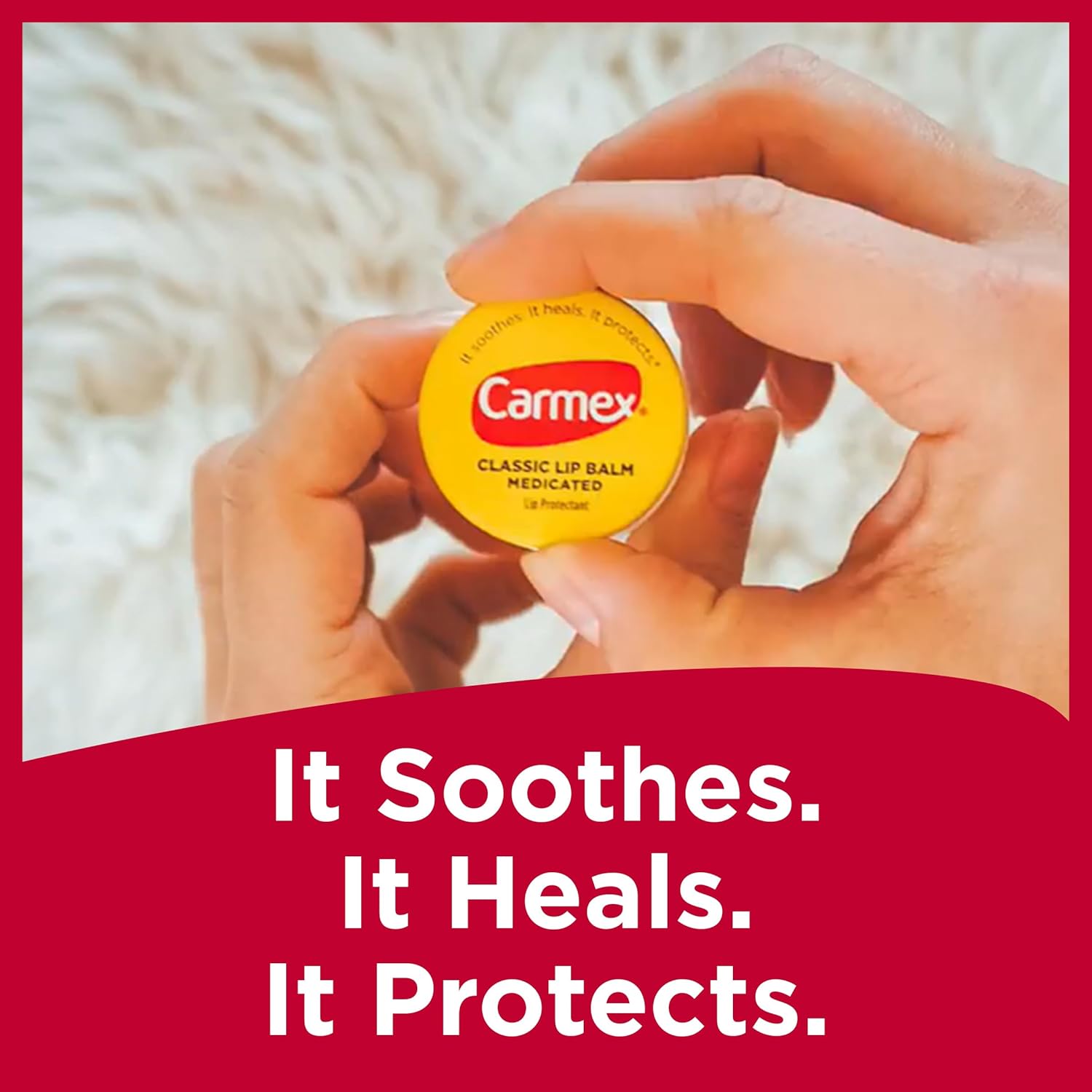 Carmex Classic Medicated Lip Balm Jars, Lip Moisturizer for Chapped Lips, 9 Count (3 Packs of 3) : Beauty & Personal Care