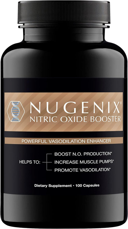 Nugenix Total-T Free and Total Testosterone Booster for Men & Nugenix Nitric Oxide Booster Supplements Bundle