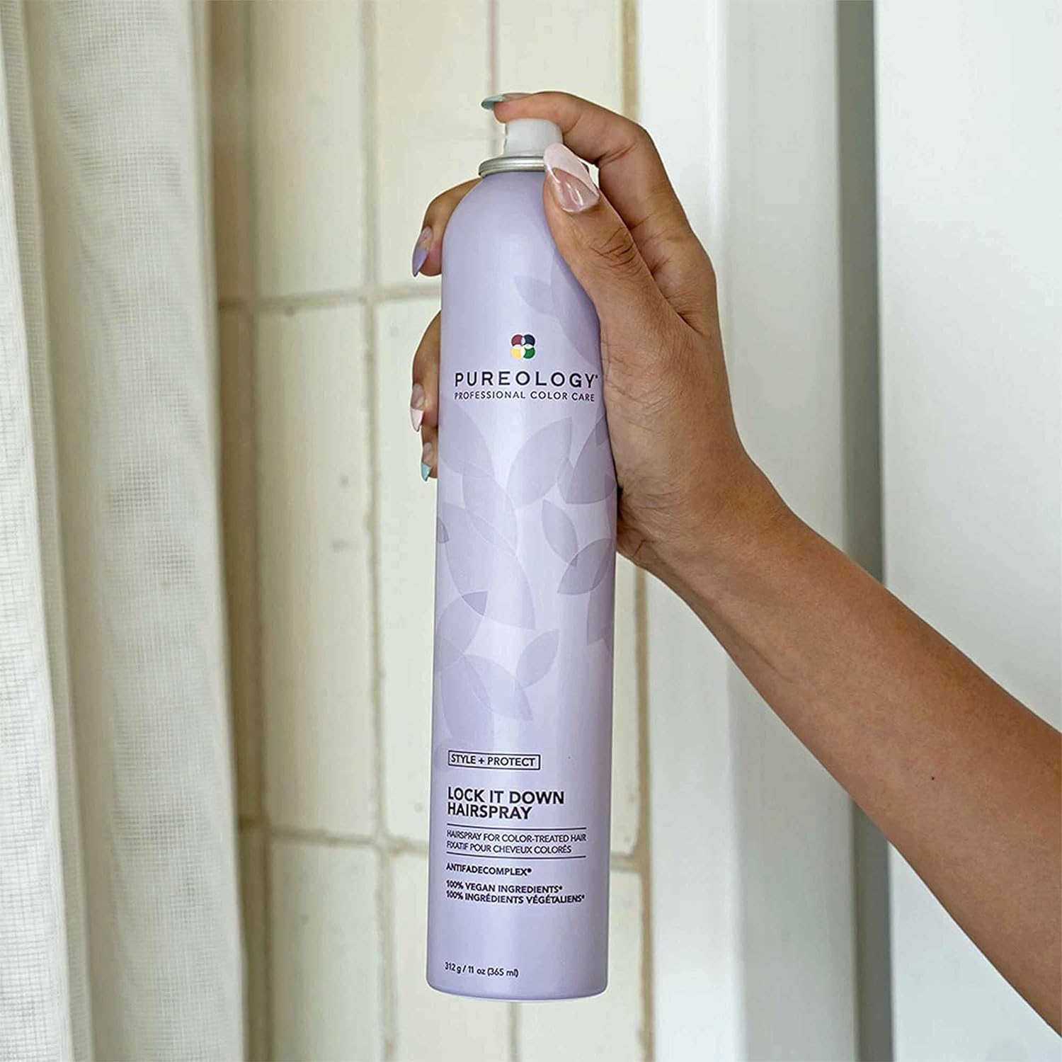 Pureology Style + Protect Lock It Down Hairspray for Color-Treated Hair, Maximum Hold, 11 Ounce : Beauty & Personal Care