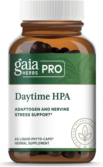 Gaia Pro Daytime Hpa - Adaptogen & Nervine Supplement For Stress & Adrenal Health Support - Ashwagandha, Organic Holy Basil, Oats, Rhodiola & Schisandra - 60 Vegan Liq Phyto-Capsules (30 Servings)