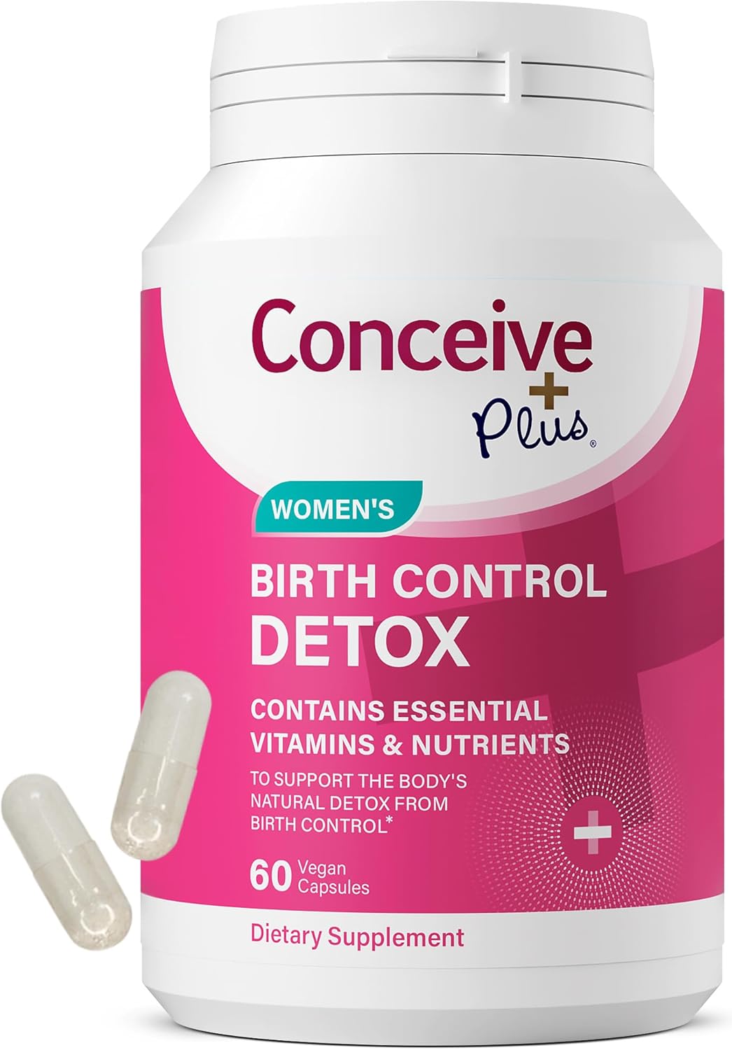 Conceive Plus Birth Control Detox Supplement - Prenatal Vitamins Best For Women - Support Hormone Balance & Ovarian Health - Essential For Women Trying To Conceive - Dietary Supplements - 60 Capsules