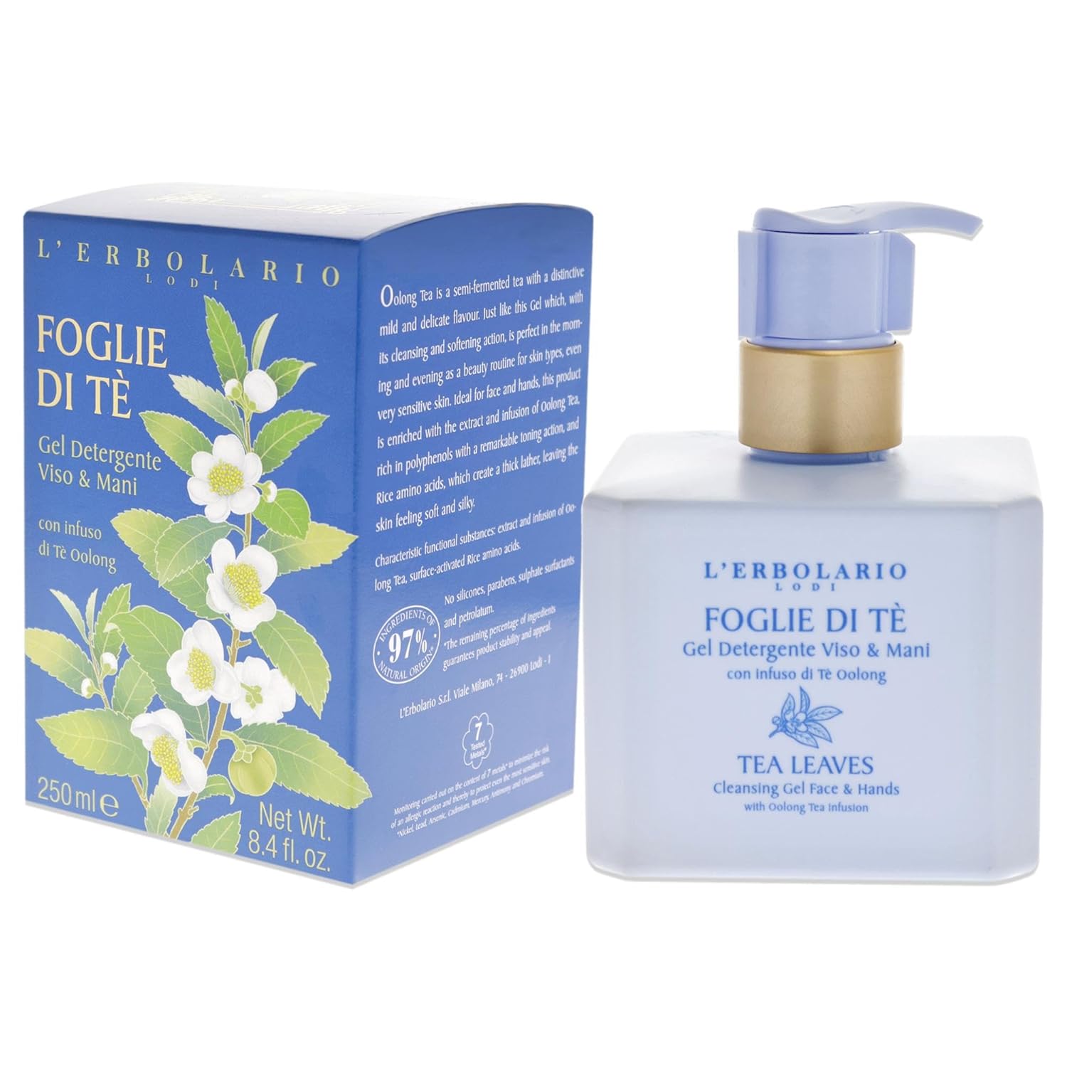 L'Erbolario Tea Leaves Shower Gel - Nourishes, Moisturizes And Protects The Skin - Refreshing Bath And Shower Foam Provides Gently Effective Cleansing - Softening And Toning Properties - 8.5 Oz : Beauty & Personal Care