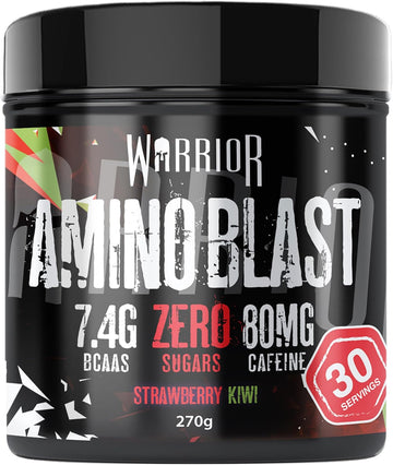 Warrior Amino Blast 270G – Bcaa Powder – Branched Chain Amino Acids Supplement, Intra Workout & Recovery, Energy Drink – 30 Servings (Strawberry Kiwi)