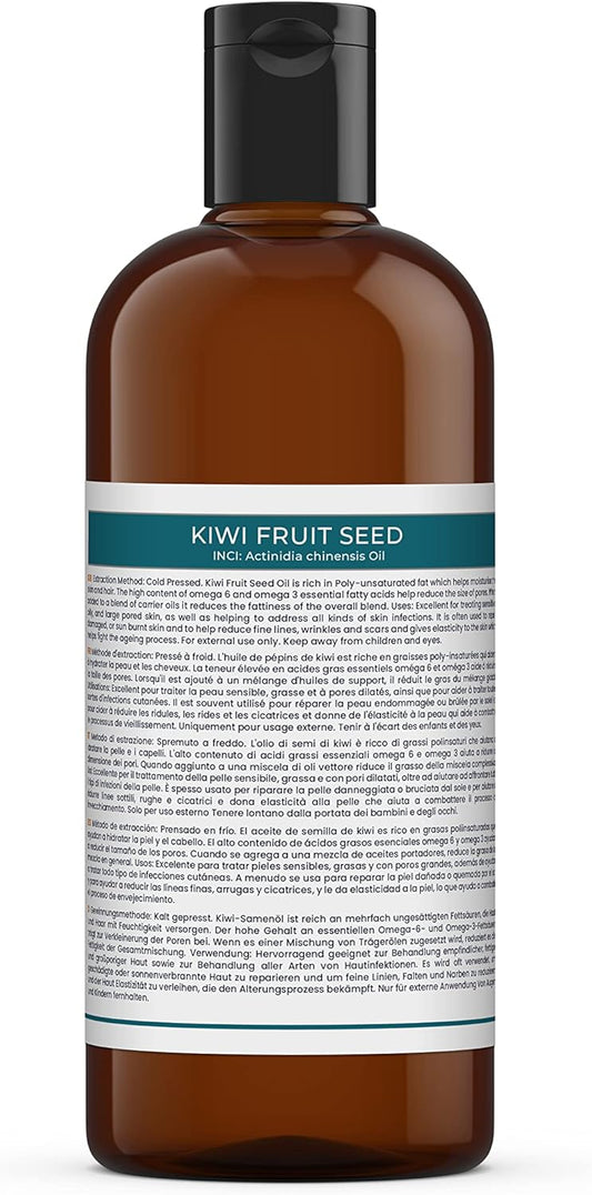 Mystic Moments | Kiwi Fruit Seed Carrier Oil 500ml - Pure & Natural Oil Perfect for Hair, Face, Nails, Aromatherapy, Massage and Oil Dilution Vegan GMO Free