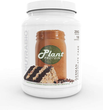 NutraBio Plant Protein ? Complete Amino Acid Profile ? 20G of Protein per Scoop ? Gluten and Dairy Free, Zero Fillers, Naturally Sweetened, Non-GMO, USA Made Protein Powder - German Chocolate Cake