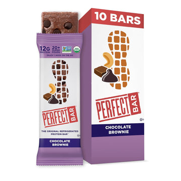 Perfect Bar, Chocolate Brownie Protein Bar, Organic, Gluten Free, Soy Free, Non Gmo, No Sugar Alcohols, 2.2 Ounce Bar, 10 Count