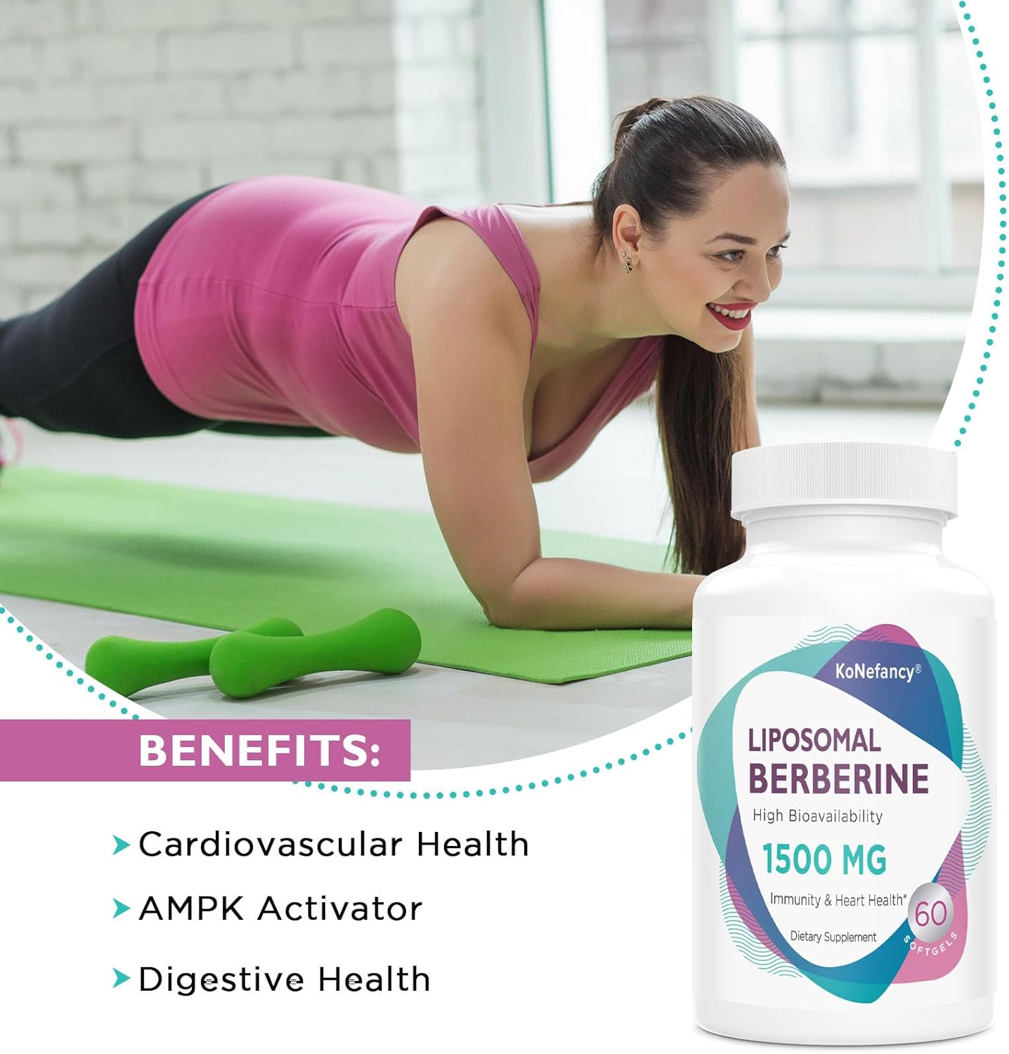 Berberine Hcl Supplement 1500Mg - Third Party Tested, High Bioavailability Liposomal Berberine Capsules For Women And Men, Ampk Activator : Health & Household